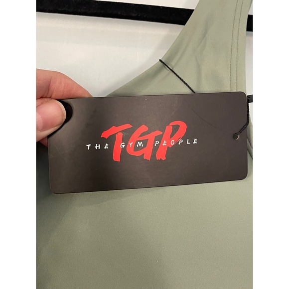 The Gym People Women's Sage Green V Neck Crop Tank Top Size S - Picture 4 of 8